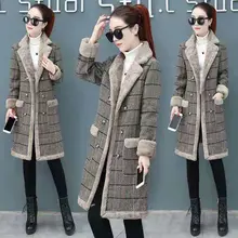 Зимнее теплое шерстяное пальто для женщин модное винтажное тонкое двубортное пальто женские элегантные теплые длинные пальто casaco feminino