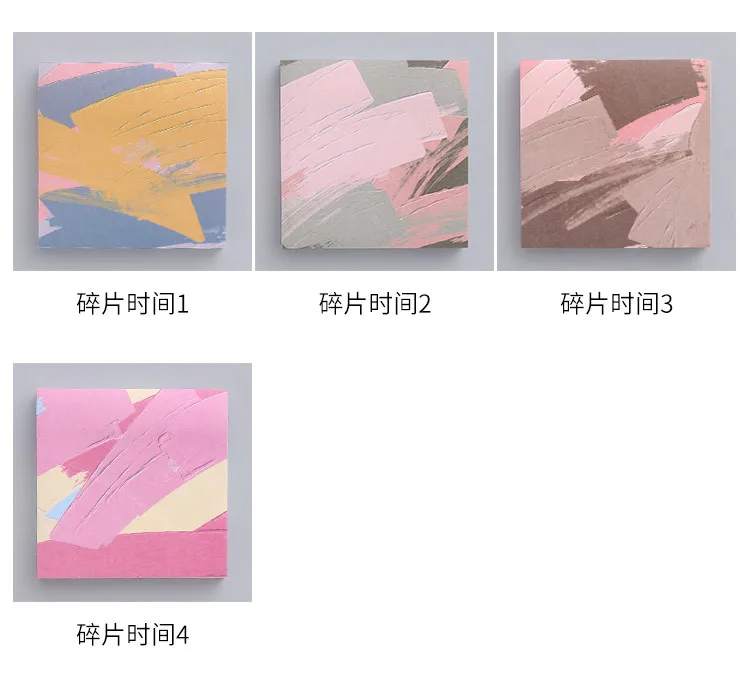 Girl Sticky Notes Oil Painting Color N Times Stickers Ins Beautiful Scenery Student Account Decoration Message Paper Memo Pads