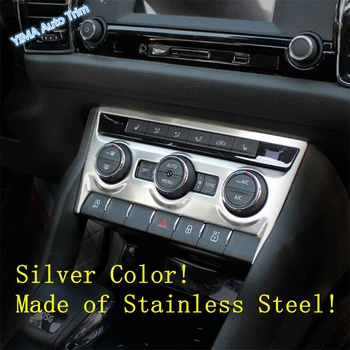 

Lapetus Auto Styling Middle Control Air Conditioning Panel Cover Trim Fit For Skoda Kodiaq 2017 - 2020 Silver Blue black Brushed