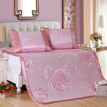 

New Arrival Flat Sheet Silk Fabric Floral Printed Bed Sheet Thicken Luxury Higher Quality Full Cover Kid Bed Sheet No Pillowcase