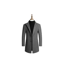 Fengyue шерстяное пальто средней длины, утолщенное хлопковое новое зимнее Мужское пальто с отворотом, Бизнес Стиль, досуг