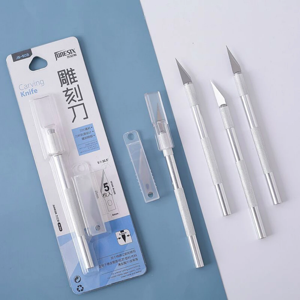 5-blade Craft Carving Knife, Steel Scalpel, Paper Cutting Knife, Pen, Drawing, DIY, Repair Hand Tools Cute Pink Pocket Knife 8 pcs set fondant graver carving knife convenient cake decorating tools creative practical diy carving flower craft knife