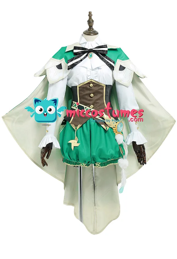 Bards Venti Wind Archon Uniform Set Cosplay Costume Outfits Fullset with Bow Tie and Corset | Тематическая одежда и