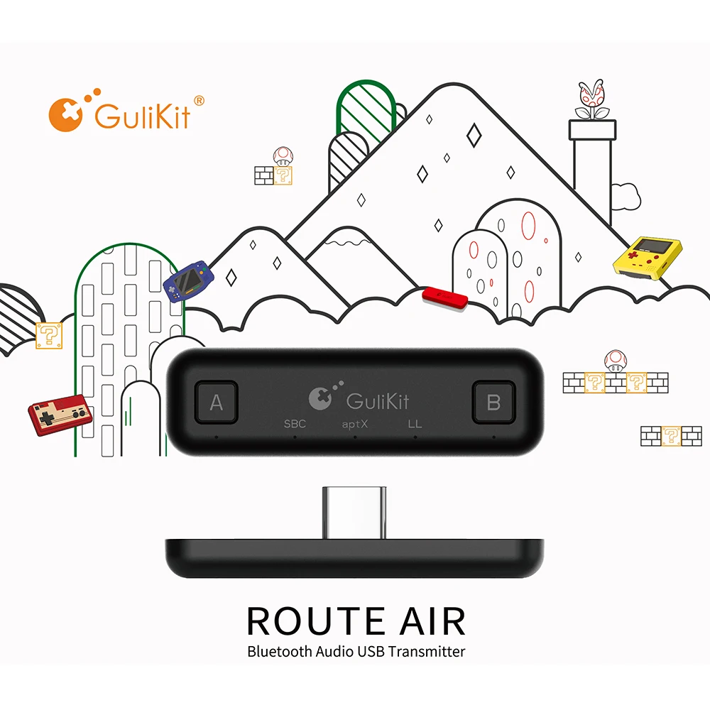 GuliKit тип-c USB аудио беспроводной BT аудио USB передатчик адаптер супер HiFi низкая задержка трансивер для переключателя/переключатель Lite/PS4
