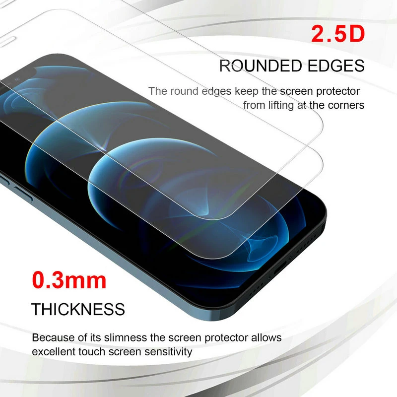 Free CN Post 50pcs 0.3mm 2.5D 9H Tempered Glass Screen Protector for New iPhone 12 mini 5.4 6.1 pro max 6.7 inch XR Xs X 8 7 6
