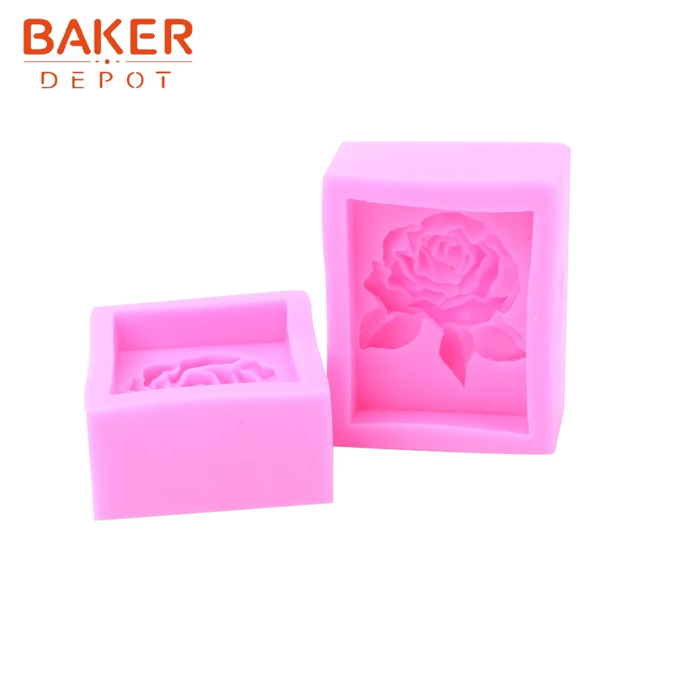 BAKER DEPOT 3D силиконовая форма для помадки Роза Мыло Свеча гипсовая форма для изготовления мыла вручную художественные инструменты DIY глина ремесла форма для украшения торта