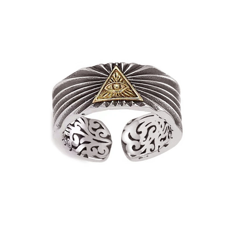 Ring Set Vintage Silver Color Skeleton For Women Men Fashion Hip Hop Adjustable