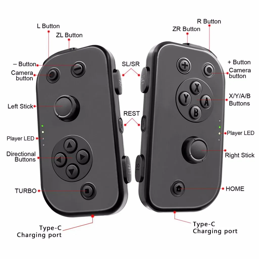 Left Right Joy-con геймпад светодиодный Bluetooth игровой плеер контроллеры джойстик Нинтендо NS switch консоль джойстик для игр# G4