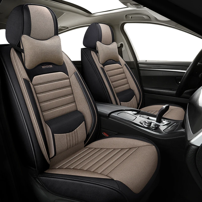 KADULEE  FLAX car seat cover set for toyota avensis t27 aqua opel astra k h g j hyundai tucson honda accord seat cover cars