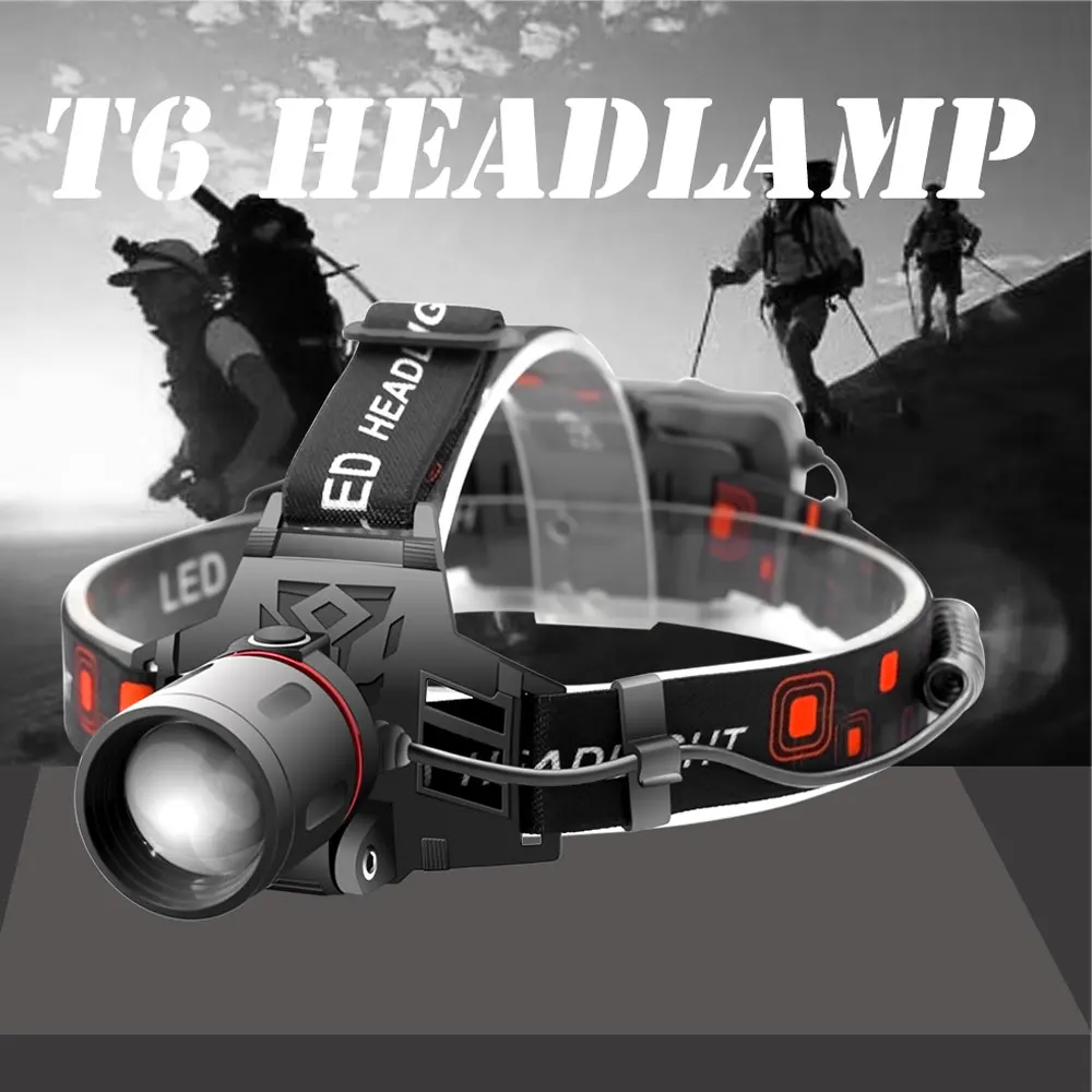 

USB LED headlamp fishing headlight XML T6 3 modes Zoomable lamp Waterproof Head Torch flashlight Head lamp use 18650 For camping