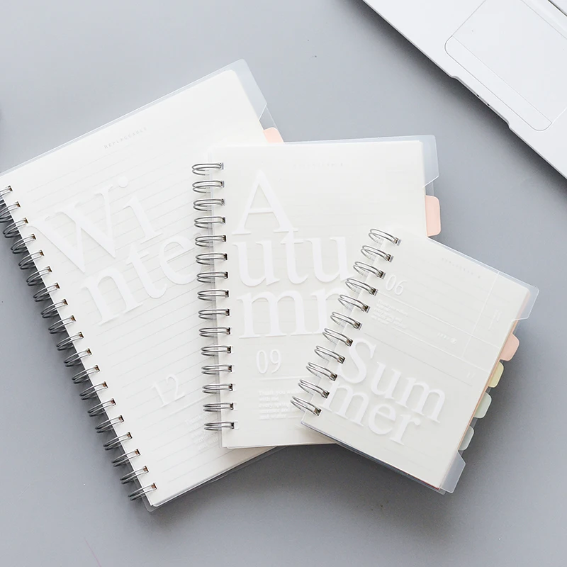 120 Sheets B5/A5/A6 Notebook Double Coil Loose-Leaf Memo Pad PP Cover Pocket Book Blank Grid Horizontal Line Inside Page Planner 120 Sheets B5/A5/A6 Notebook Double Coil Loose-Leaf Memo Pad PP Cover Pocket Book Blank Grid Horizontal Line Inside Page Planner