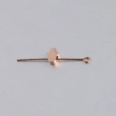 Horizontal rose gold Серебро/золото/розовое золото нержавеющая сталь Хамса ручная шарик Подвески для изготовления ювелирных изделий 1,8 мм отверстие зеркальная полировка 30 шт - Цвет: Horizontal rose gold