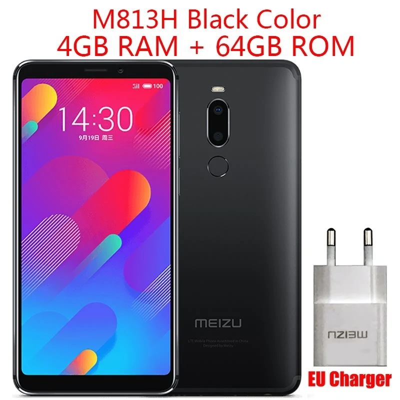 Официальный Meizu M8, глобальная версия, V8, 4 ГБ, 64 ГБ, MTK Helio P22, четыре ядра, мобильный телефон, 5,7 дюймов, HD 720p экран, две sim-карты, мобильный телефон - Цвет: EU Black 4G  64G