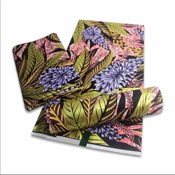 

Gold powder shiny! 6yards High Quality African100% Cotton Guaranteed Veritable Printed gold wax fabric Ankara Real Wax Ghana Wax