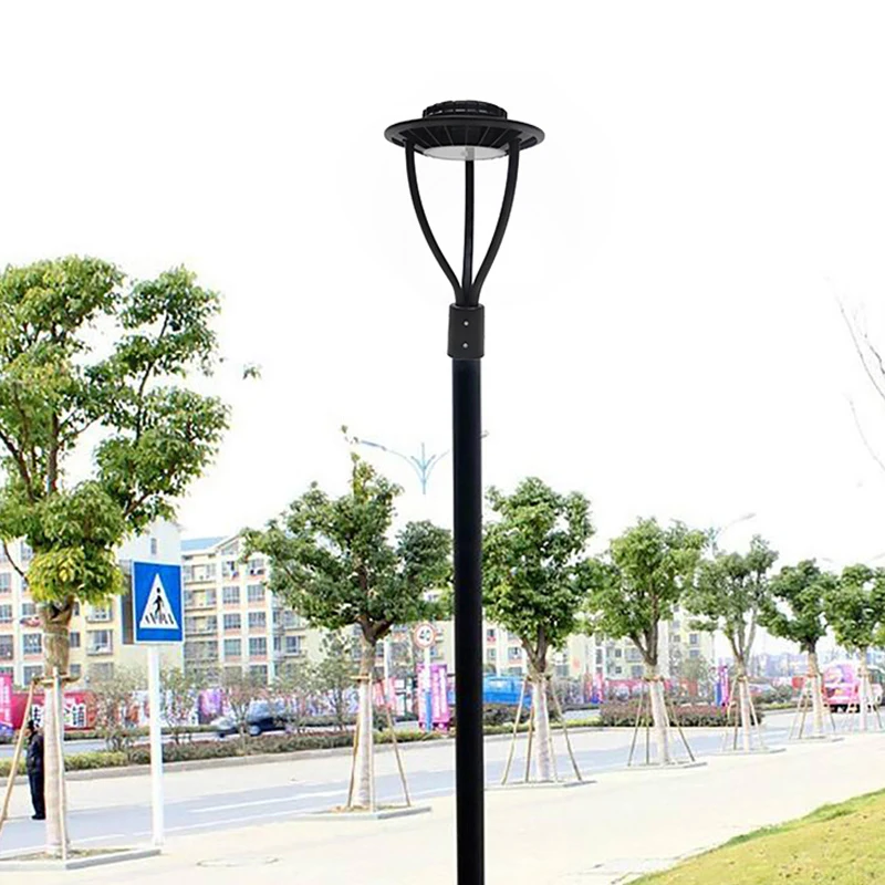 모던 코트야드 2.5미터 높이 기둥 정원등 50W LED 가로등 블랙 야외 방수 IP65 조경 그린 벨트 조명