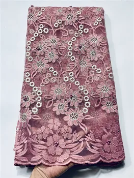 

2020New Arrival African Lace Fabric Onion French Net Guipure Cord Lace Fabric With Stone For Nigerian Party Wedding FYIN319