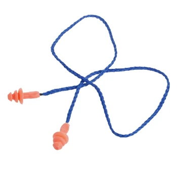 

Soft Silicone Ear Plug Cotton String Hearing Protector Earplugs Noise Reduction