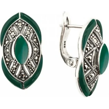

Yuk marcasite earrings with chrysoprase and marcasite from silver