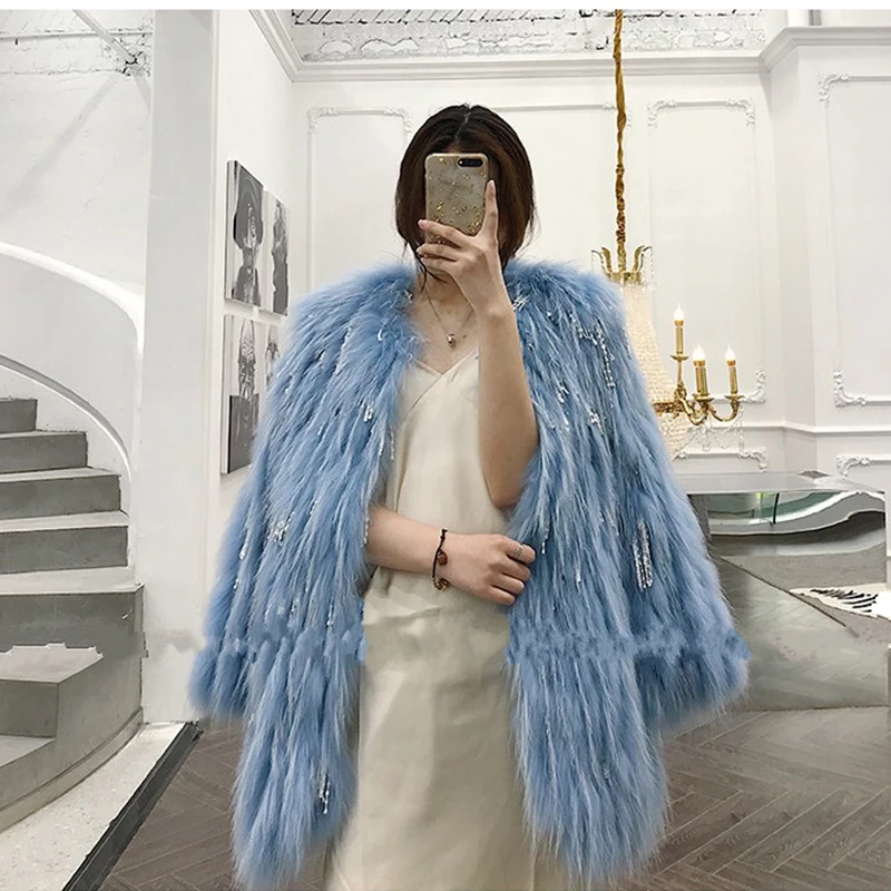 

Fur Vest coat Luxury Real Fox Warm Women Coat Winter Fashion furs Women's Coats Jacket