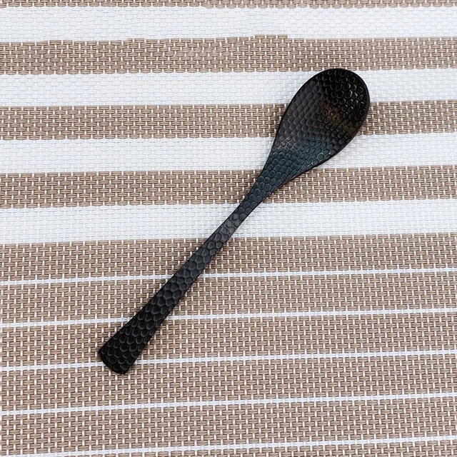 Full Hammered Black Tableware 304 Stainless Steel Luxury Cutlery Set Steak Knife Teaspoons Forks for Home Kitchen Utensils Coffee Spoon