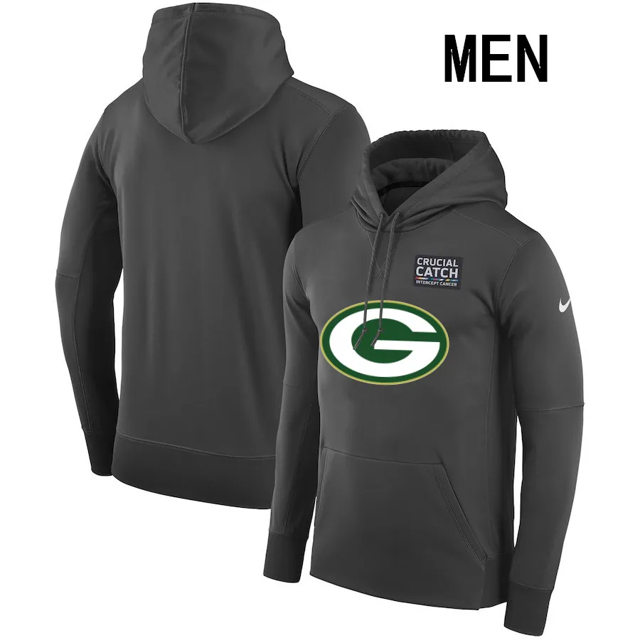 Green Bay Мужская и Женская толстовка Packers Crucial Catch производительность Американский Футбол Толстовка Антрацит