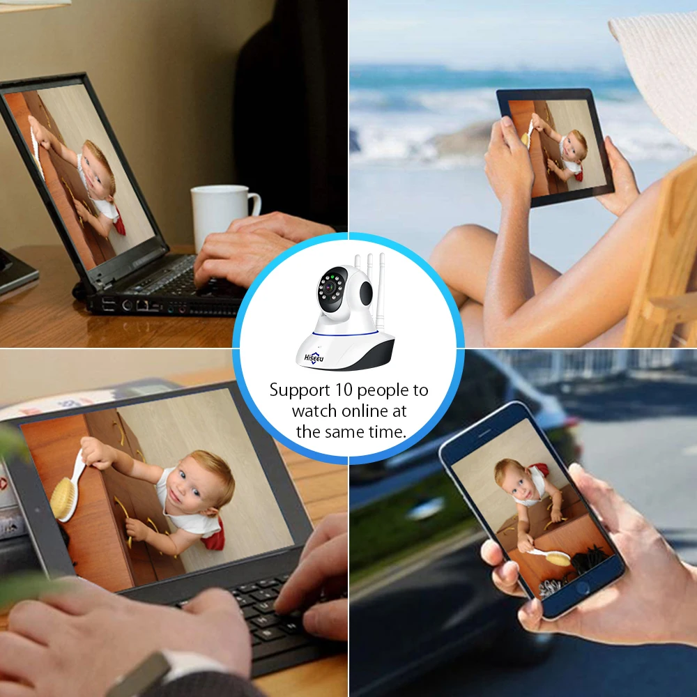 1080P беспроводная WIFI панорамирование наклона HD ip камера двухстороннее аудио