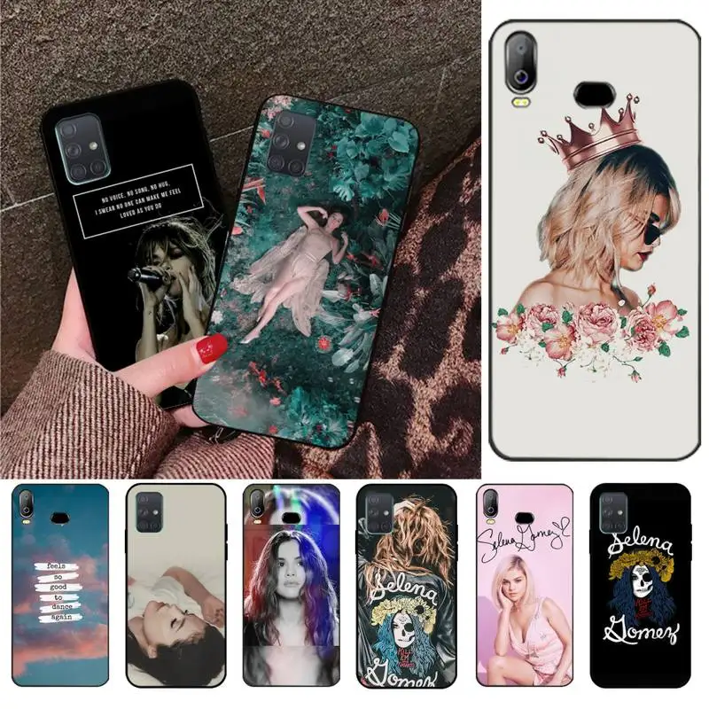 Мягкий силиконовый черный чехол для телефона CUTEWANAN Singer Селена Гомез Samsung A10 A20 A30 A40