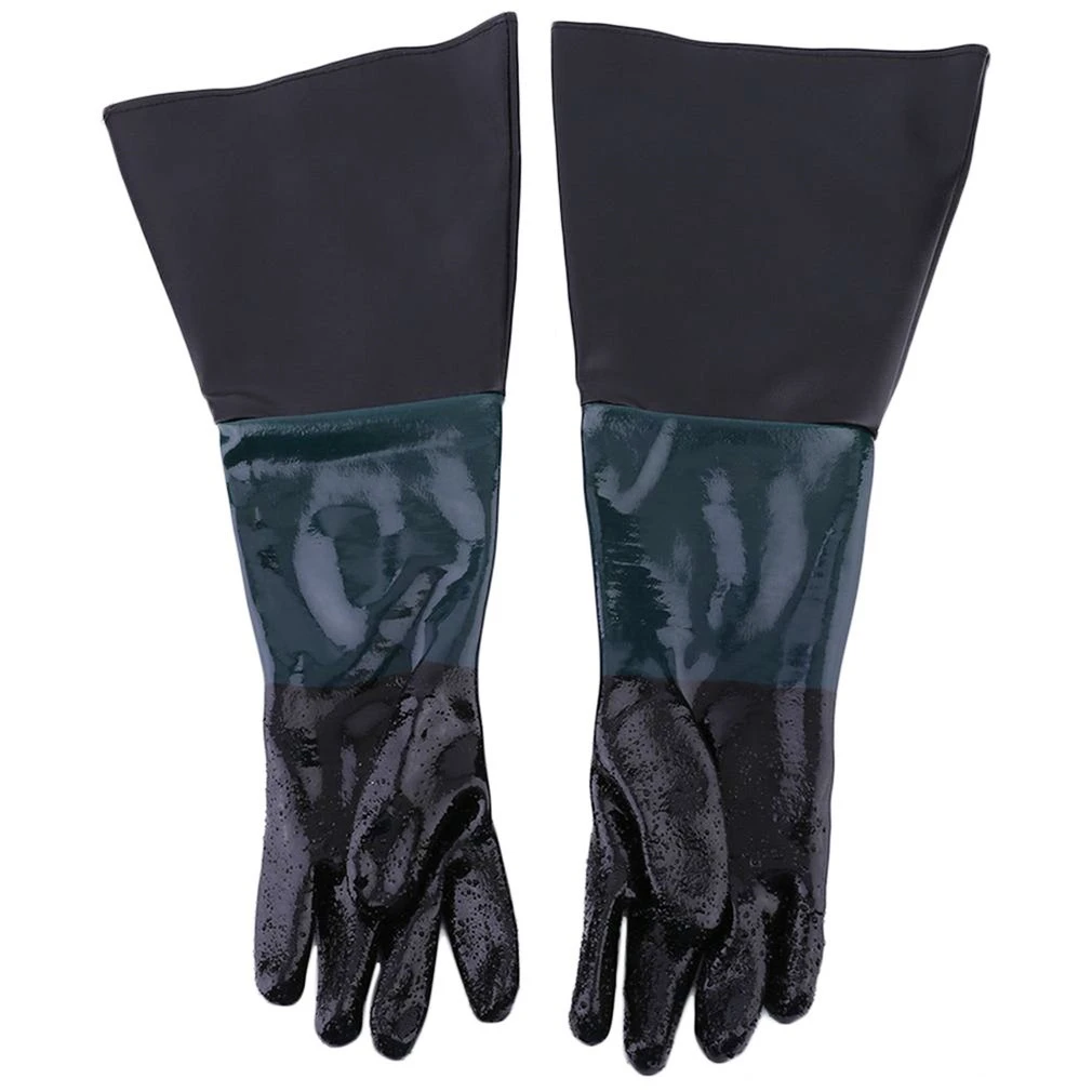 1 Pair 600MM Durable Soft Heavy Duty Protective Sandblasting Replacement Machine Gloves For Sandblaster Sand Blast Cabinet  Work methanol respirator