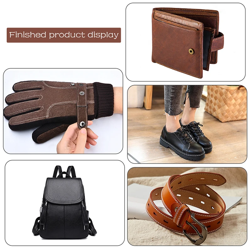 Leather Craft Tools Kit With Metal Button Snaps Fasteners Set Punch Carving Work Saddle For DIY Hand Sewing Stitching LMDZ leather sewing kit leather tools leather craft tool kit leather craft tools leather craft tool leather punches snap buttons tools