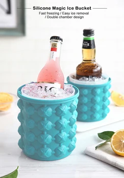 

Silicone Ice Cube Trays Molds Ice Bucket Space Saving Ice Genies Ice Ball Maker Portable Silicon Ice Cube Maker
