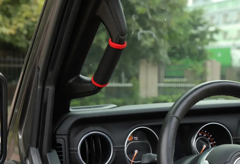 Для Jeep Wrangler JL, автомобильный салонный подлокотник, ручка/ручки на крышу, защита от царапин, красный чехол, аксессуары