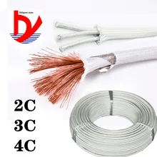 500 градусов теплостойкий кабель слюды Плетеный силиконовый провод огнестойкий 20AWG 18AWG 17AWG 15AWG 13AWG 11AWG 9AWG 2-ядерный 3-сердечник