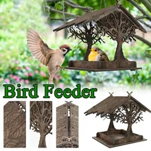

Wooden Bird Feeder Birdhouse Outdoor Garden Courtyard Decoration Pendant Birch Plywood Bird Wildlife Accessories Garden Decor