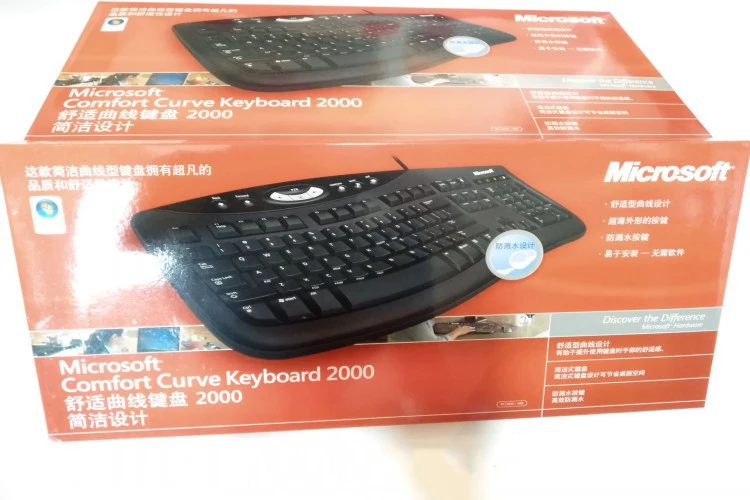 Microsoft 2000 Проводная Удобная кривая Бесшумная клавиатура настольная офисная Бытовая