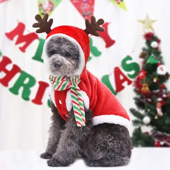 

Dog Christmas Clothes Small Dogs Santa Costume For Pug Chihuahua Pet Cat Clothing Jacket Coat Pets Costume #3