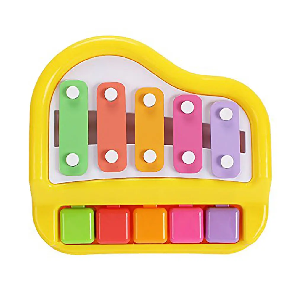 YELLOW Детские игрушки, подарок, пластиковый маленький ксилофон, музыкальный ударный инструмент, игрушка для детей, Ранняя развивающая игрушка, детский ручной стук, пианино, подарки - Цвет: YELLOW