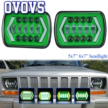 

5x7 6x7 Square Led Offroad Lights with White&Yellow Turn Signal Led Lamp for 4x4 Cars Headlamp 1Pair