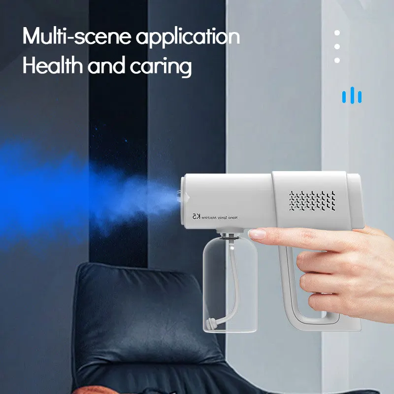 

400ml K5 Nano Electric Spray Gun Blue Light Disinfection Rechargeable Atomization Sanitizer Machine For Office Garden QBMY