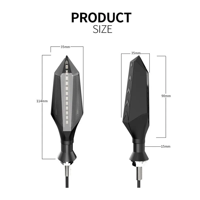 1 Pair High Quality Creative Dragonfly Gun Shape Design MTB Bike Lights Practical Motorcycle Turn Signal LED Lights Indicators