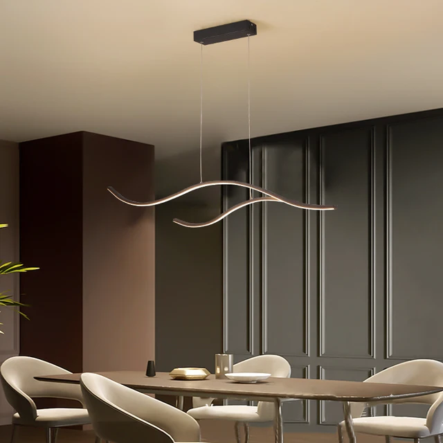 Creative Modern LED Chandelier For Living Room Kitchen Dining Room LED Lights Lighting 8ecdde6db90a376d7ab2a4: Black L1000mm|Black L1200mm|Gold L1000mm|Gold L1200mm