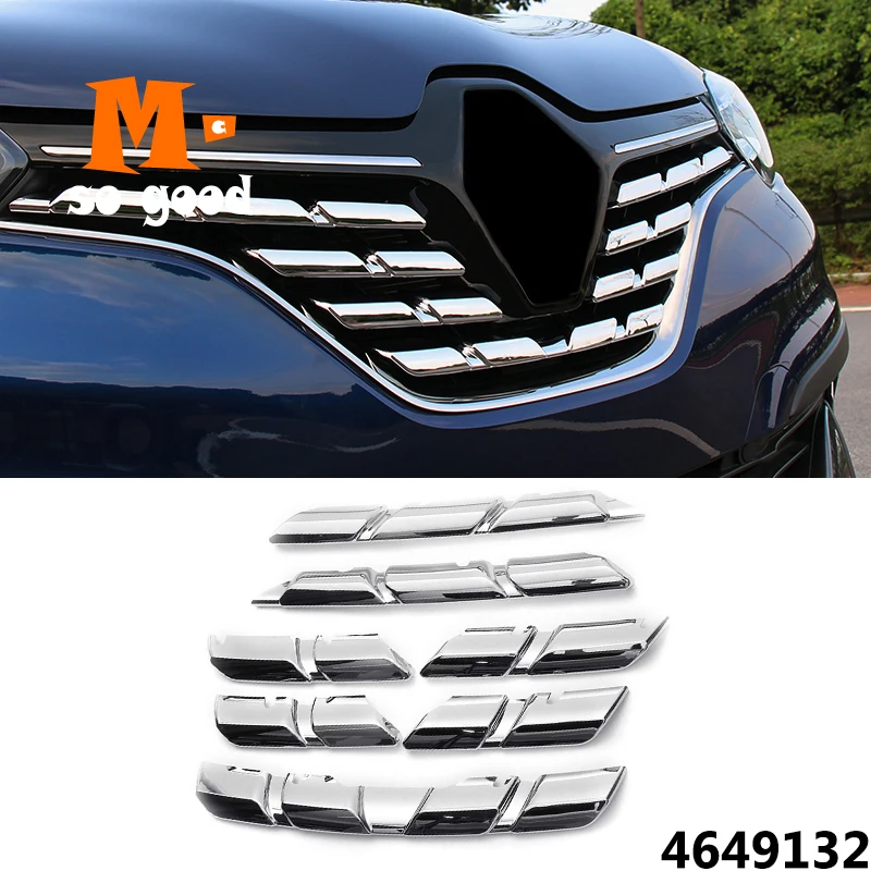 ABS хром для Renault Kadjar Передняя сетчатая решетка бампер крышка отделка вставка