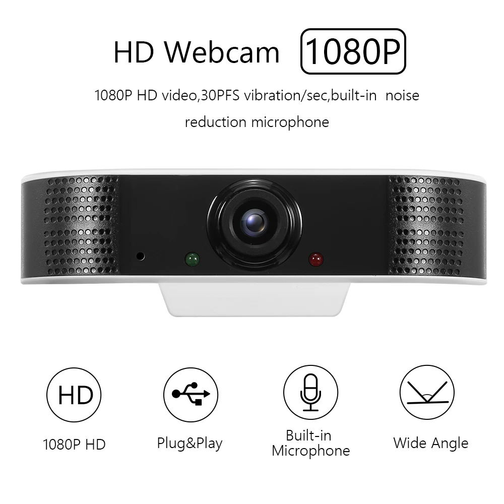 1080P Веб камера 2MP HD USB Компьютерная с шумоподавлением микрофон онлайн обучение