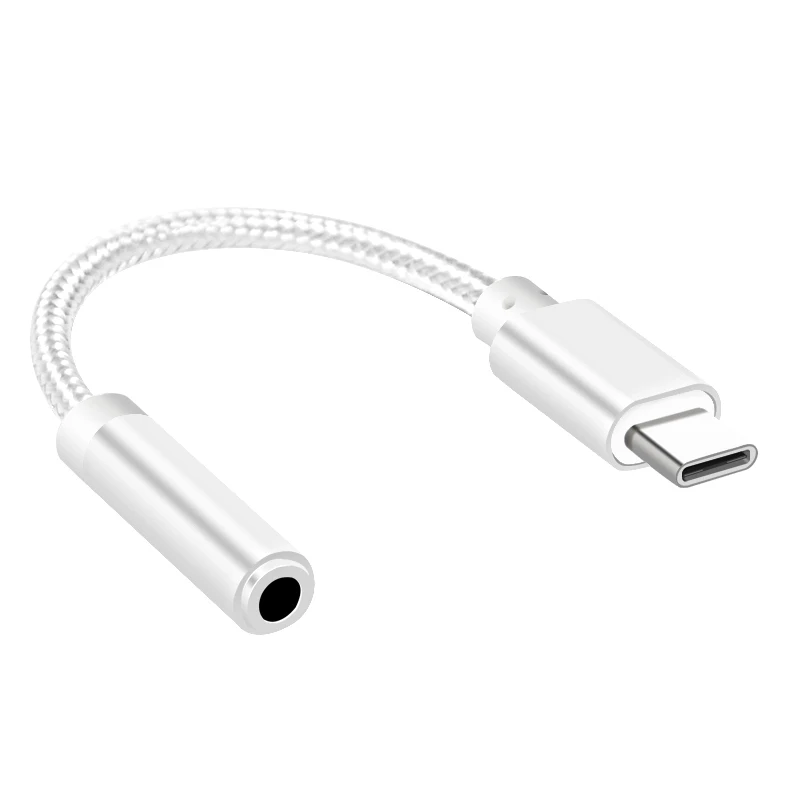 AUX Audio Cable USB Type C to 3.5 Earphone Adapter Type-C to 3.5mm Headphone Converter For Samsung S9 S8 Huawei P20 USBC Adapte - Цвет: silver