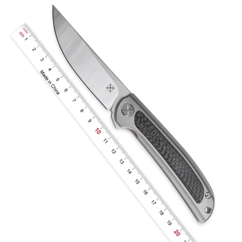 

Outdoor hunting knife YX-635 Flipper Folding knife S35VN blade titanium handle camping tool chef knife kitchen riding supplies