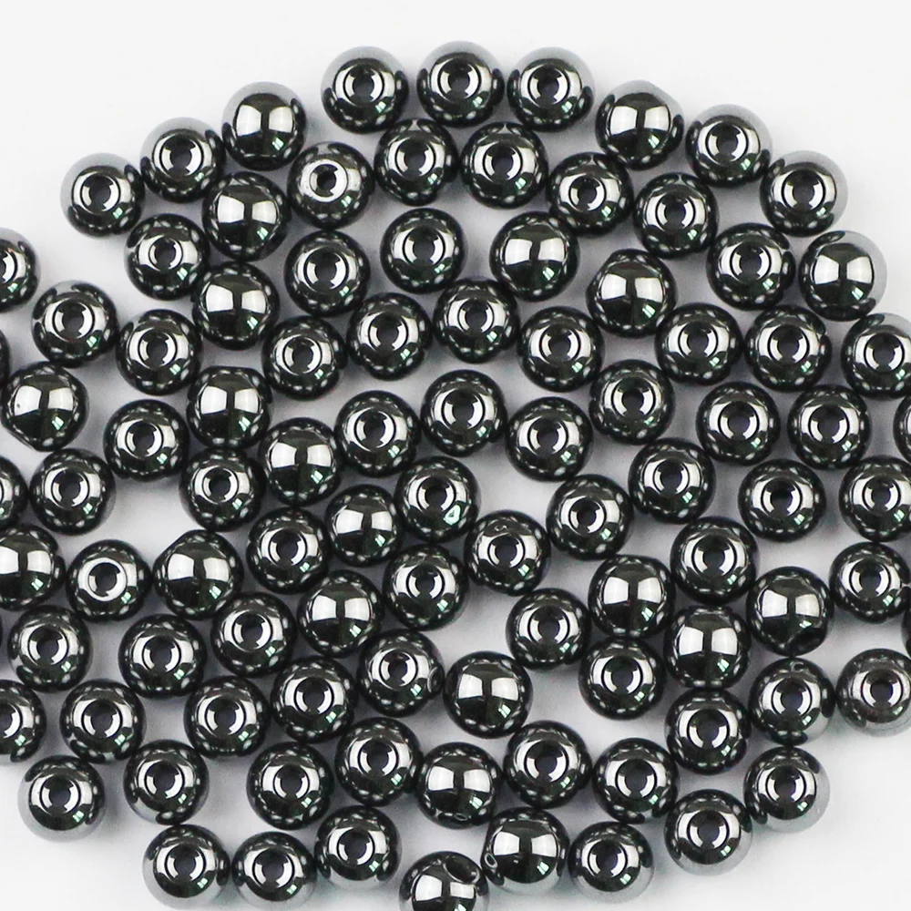 

YHBZRET Black Hematite Beads Natural Stone 3/4/6/8/10MM Round Loose beads For Jewelry Making Necklace Bracelet Accessories DIY
