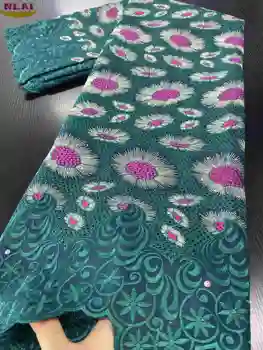 

NIAI Nigerian Cotton Lace Fabrics African Dry Lace Fabric 2020 High Quality Lace Swiss Voile Lace For Wedding Sewing XY3331B-6