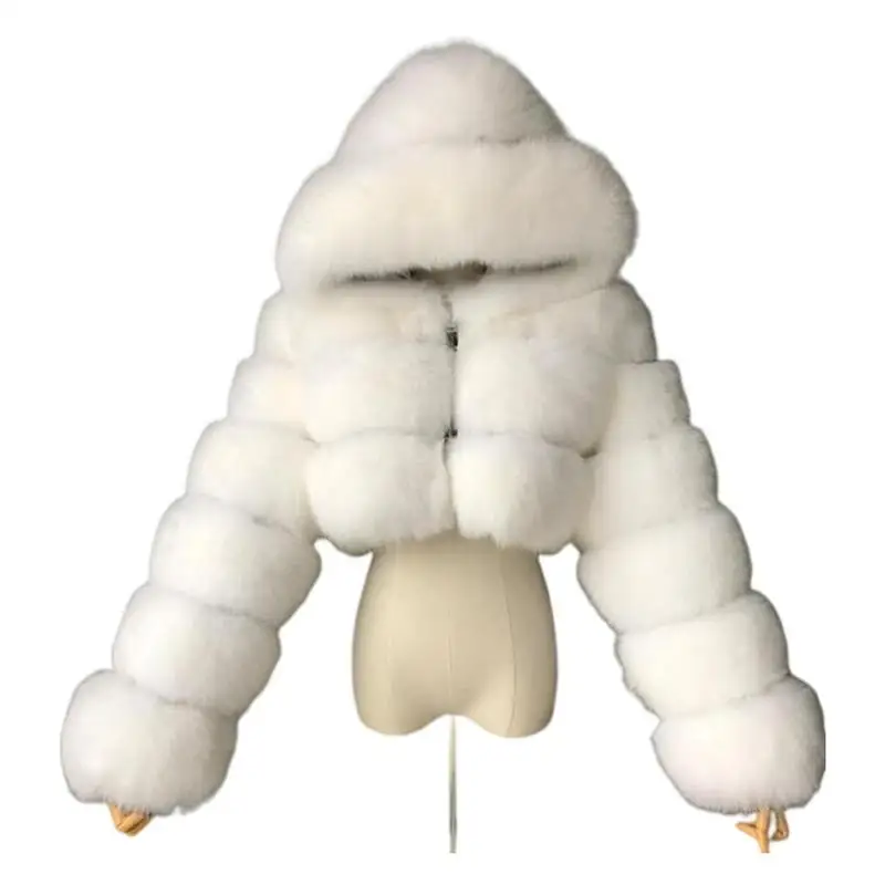 Moda com Capuz Cabolsa de Pele do Falso Inverno Quente Feminino Plush Cor Colheita Peludo Diário Cabolsa Casual Femme Elegante G1i6 S-3xl 13 Inverno quente moda com capuz casaco de