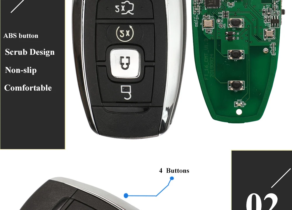 Keyforkess 5 pz / lotto Telecomando Chiave Dell'automobile Per Lincoln MKC MKZ MKX NAVIGATOR 2017 2018 2019434/868 Mhz ID49 Smart Fob Control Keyless Go - H24fec6be8b314b0aba4244621f5de9b6X