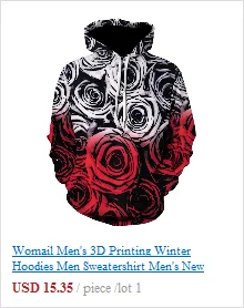 Womail индивидуальный дизайн Рождественская Толстовка для мужчин Новая мода 3d печатных толстовки свободные повседневные толстовки с длинными рукавами