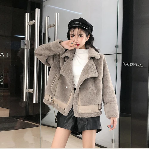 Осенне-зимнее женское пальто, новая корейская мода, темперамент, свободная Имитация норки, бархат, хлопок, Толстая теплая куртка для женщин L004 - Цвет: grey